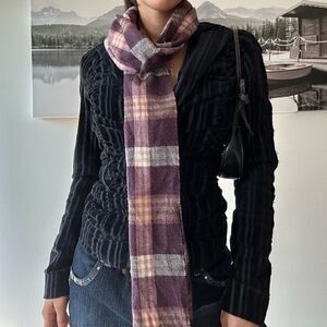vintage purple plaid scarf